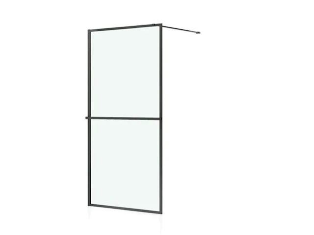 Walk-in douchewand allibert, milton, zwart glas - afbeelding 1 van  4