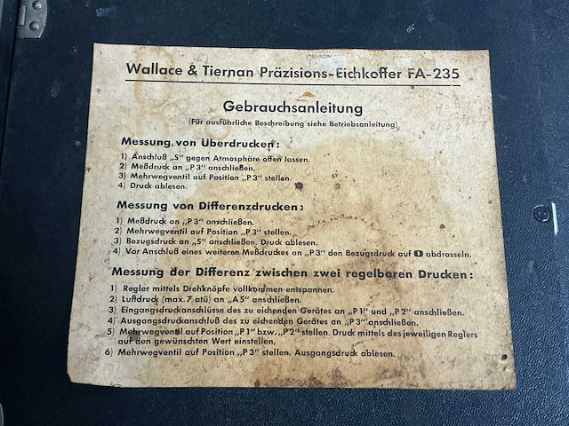 Wallace & tiernan fa-235 precisie drukmeter kalibratiekoffer - afbeelding 4 van  5