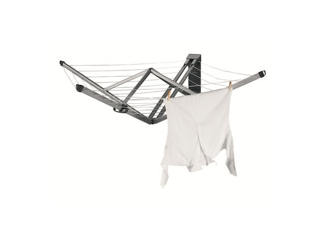 Wallfix droogrek 24m drooglijn inklapbaar uv-bestendig metallic grey - afbeelding 3 van  4