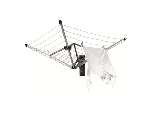 Wallfix droogrek 24m drooglijn inklapbaar uv-bestendige metallic grey - afbeelding 3 van  5