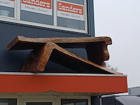 Walnut wood l shape table in epoxy, wood, 2026 - afbeelding 1 van  4