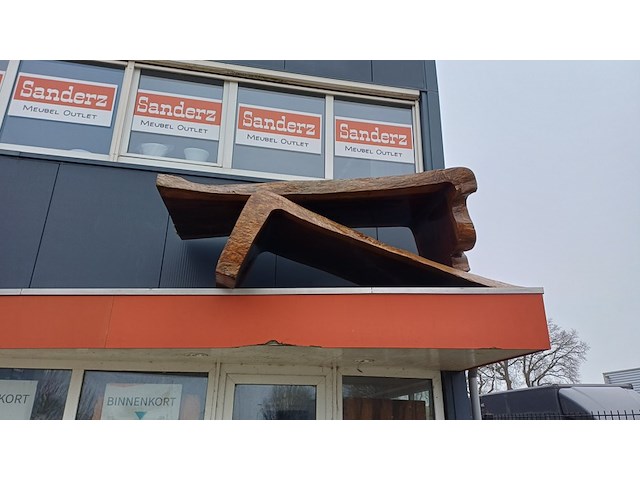 Walnut wood l shape table in epoxy, wood, 2026 - afbeelding 2 van  4