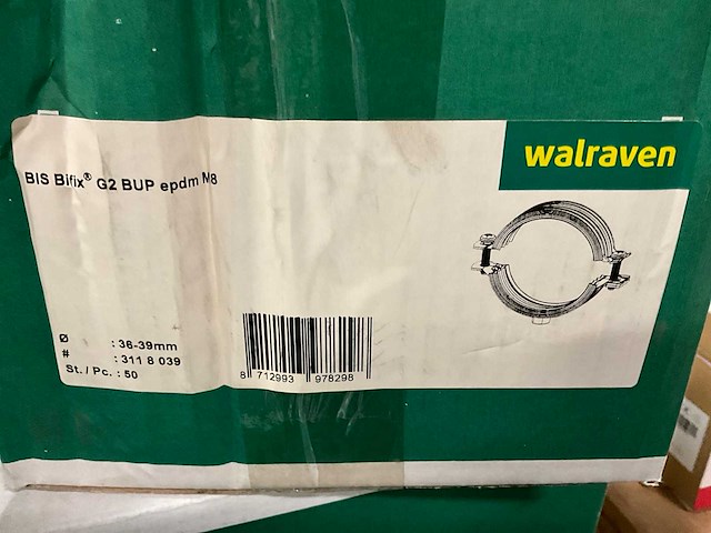 Walraven bis bifix g2 bup epdm m8 beugels, 36-39mm (1500x) - afbeelding 4 van  5
