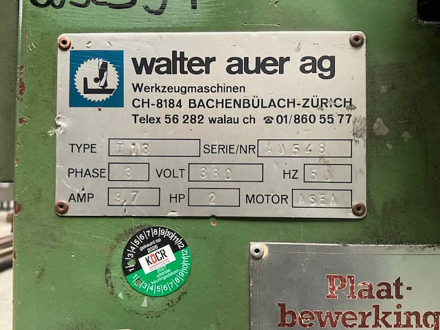 Walter auer t13 buigmachine - afbeelding 3 van  11