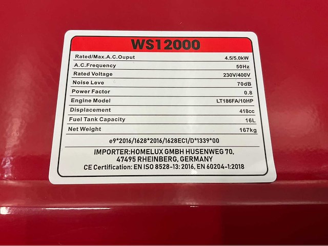 Walter stahl ws12000 - stroomgenerator / aggregaat diesel - 5kw 2026 - afbeelding 5 van  14