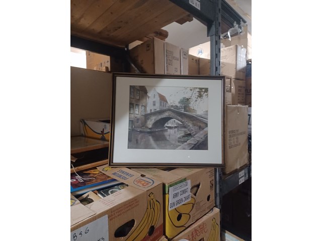 Wand decoratie brug 65x52 cm aantal 1 stuks. - afbeelding 1 van  3