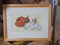 Wand decoratie diversen groenten 44x34 cm aantal 1 stuks. - afbeelding 2 van  3