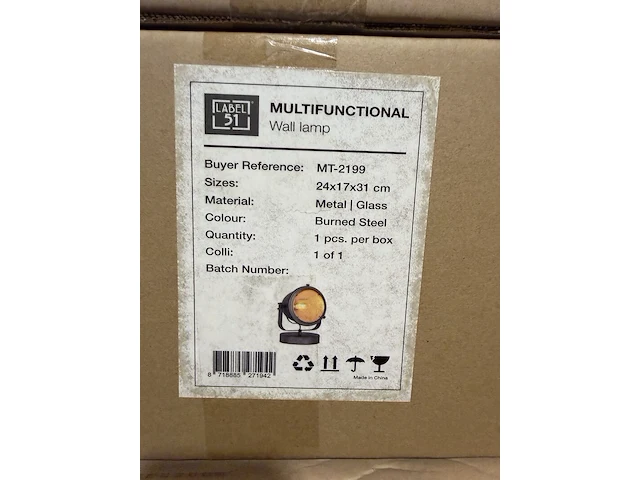 Wand lamp label51, multifunctional, metal - afbeelding 1 van  1