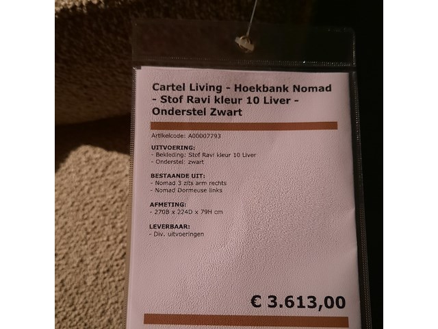 Wandbank cartel living, nomad, lever - afbeelding 2 van  9