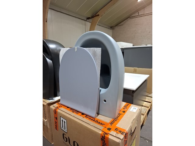 Wandcloset globo, blauw grijs - afbeelding 1 van  4