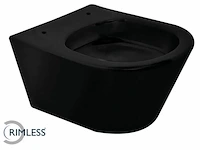 Wandcloset hang vesta junior wiesbaden, hangtoilet rimless, zwart