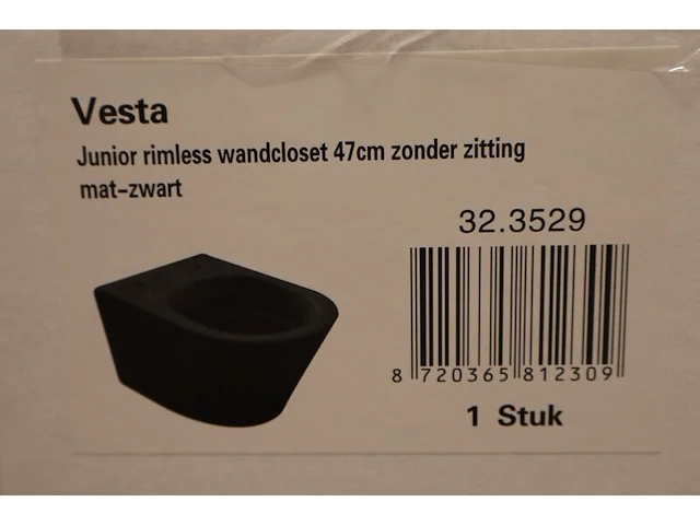 Wandcloset hang vesta junior wiesbaden, hangtoilet rimless, zwart - afbeelding 6 van  6