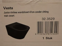 Wandcloset hang vesta junior wiesbaden, hangtoilet rimless, zwart - afbeelding 6 van  6