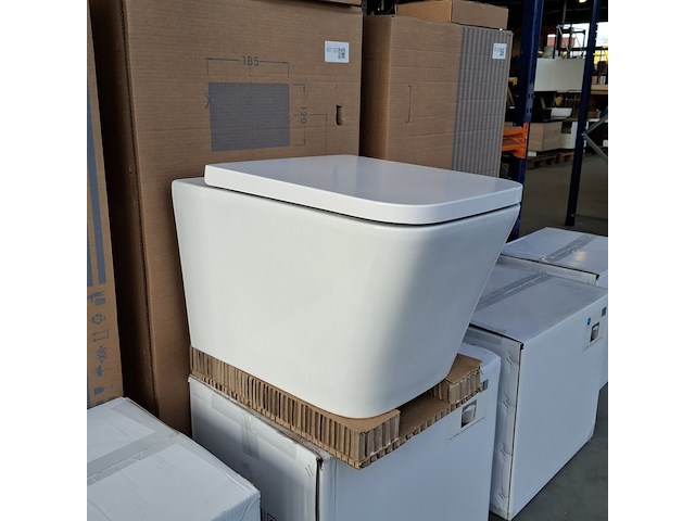 Wandcloset, hr badmeubelen, squarred, glans wit - afbeelding 1 van  5