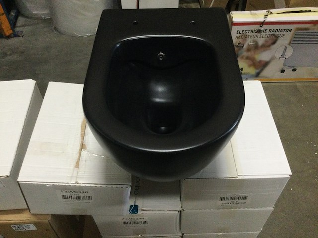 Wandcloset met bidet met hendel, excl. zitting aloni, al66700, mat zwart - afbeelding 3 van  6
