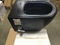 Wandcloset met bidet met hendel, excl. zitting aloni, al66700, mat zwart - afbeelding 4 van  6