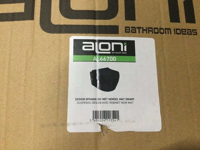 Wandcloset met bidet met hendel, excl. zitting aloni, al66700, mat zwart - afbeelding 6 van  6