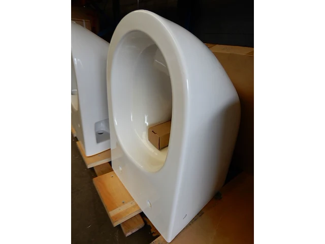 Wandcloset met zitting, clou, wit - afbeelding 2 van  4