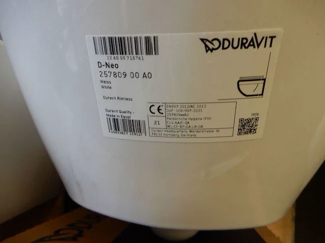 Wandcloset met zitting, duravit, d-neo, wit - afbeelding 5 van  6