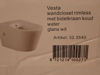 Wandcloset rimless met bidetkraan wiesbaden, vesta 32.3540, wit - afbeelding 6 van  12