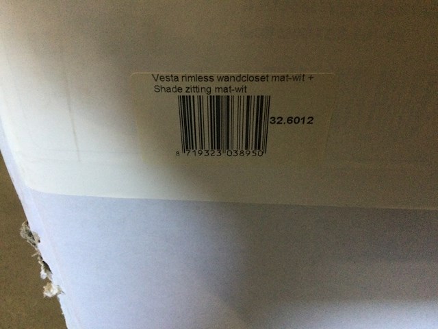 Wandcloset, rimless + toiletzitting wb, vesta 32.6012, mat-wit - afbeelding 3 van  4