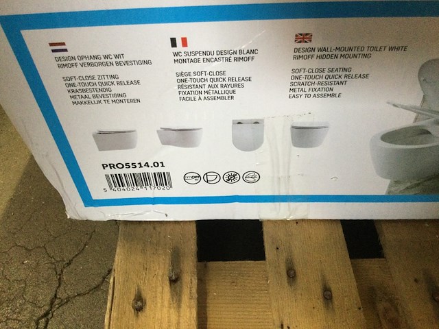 Wandcloset, rimless zonder toiletzitting propack, pro 5514.01, wit - afbeelding 6 van  7