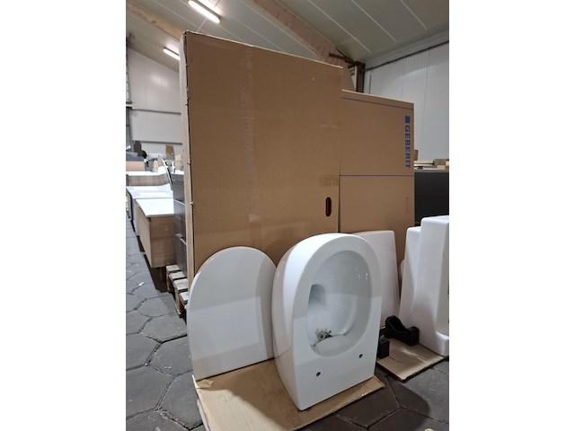 Wandcloset-set glans wit - afbeelding 1 van  5