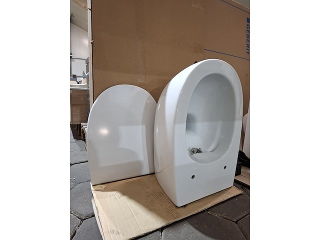 Wandcloset-set glans wit - afbeelding 2 van  5