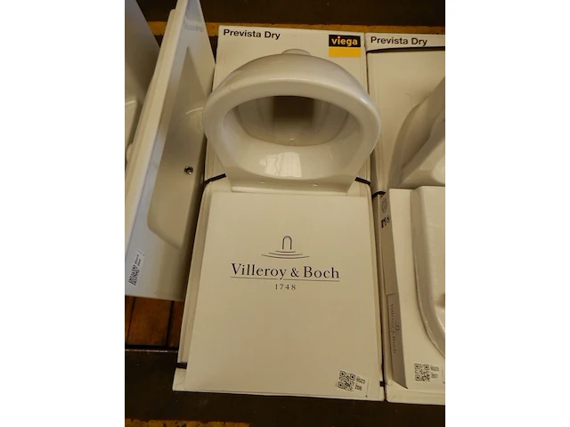 Wandcloset set, viega/villeroy & boch, prevista, wit - afbeelding 1 van  3
