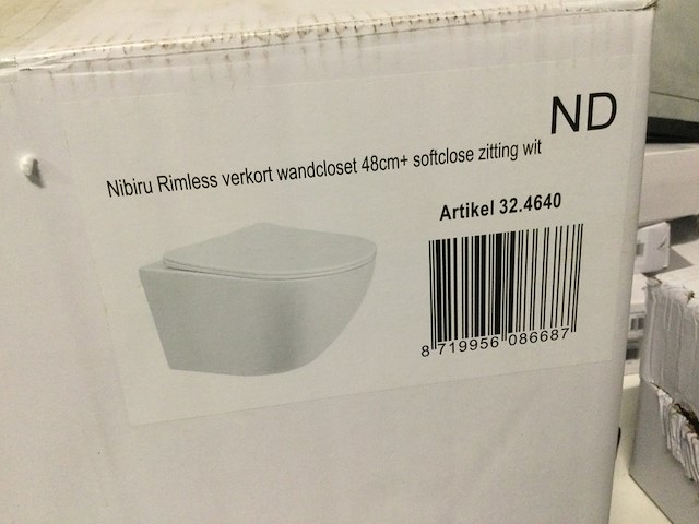 Wandcloset verkort 48 cm + soft close bril wb, 32.4640, wit - afbeelding 4 van  4