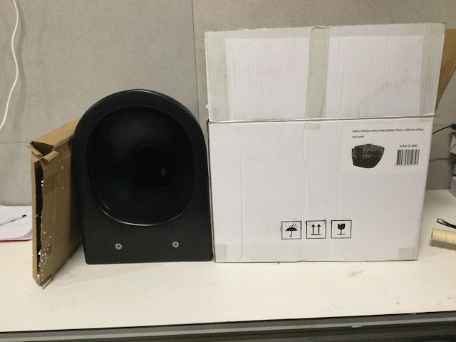 Wandcloset verkort 48 cm + soft close bril wb, 32.4642, mat zwart - afbeelding 2 van  4