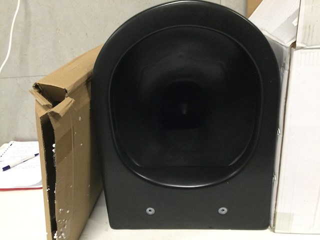 Wandcloset verkort 48 cm + soft close bril wb, 32.4642, mat zwart - afbeelding 3 van  4