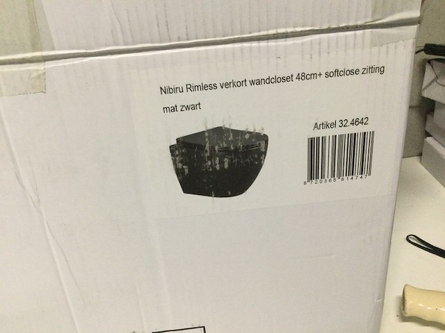 Wandcloset verkort 48 cm + soft close bril wb, 32.4642, mat zwart - afbeelding 4 van  4