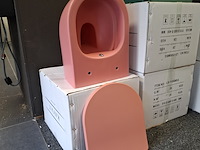 Wandcloset + wc-douche, tornado, roze - afbeelding 1 van  5