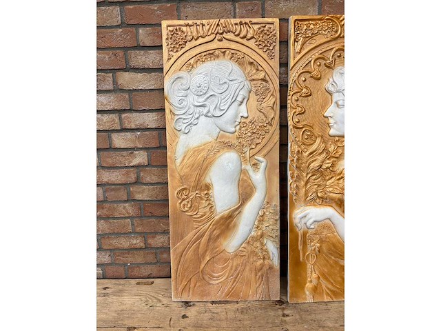 Wanddecoratie art noveau (2x) - afbeelding 1 van  2