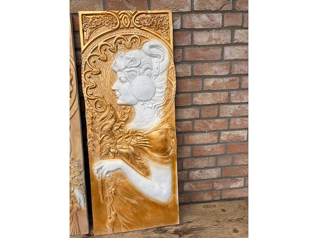 Wanddecoratie art noveau (2x) - afbeelding 2 van  2