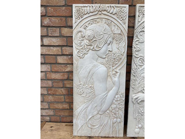 Wanddecoratie art noveau (2x) - afbeelding 2 van  3