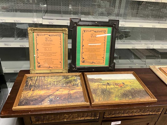 Wanddecoratie in lijst (4x) - afbeelding 1 van  6