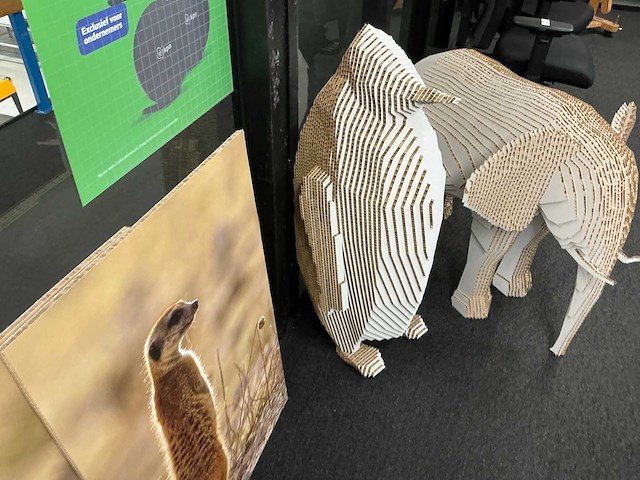 Wanddecoratie / karton sculpturen (8x) - afbeelding 3 van  8