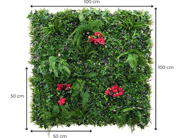 Wanddecoratie kunstplant 'exotica' 500x200 ongebruikt - afbeelding 16 van  21