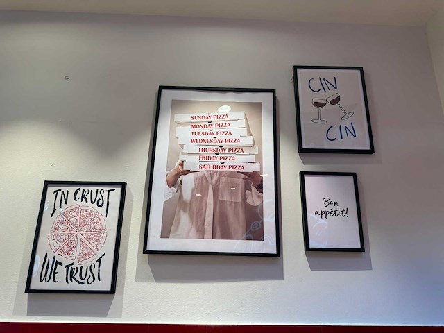 Wanddecoratie ''pizza" (4x) - afbeelding 1 van  2