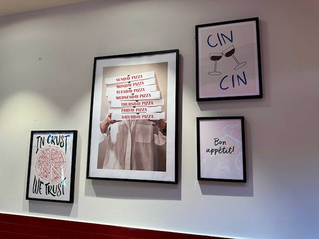 Wanddecoratie ''pizza" (4x) - afbeelding 2 van  2