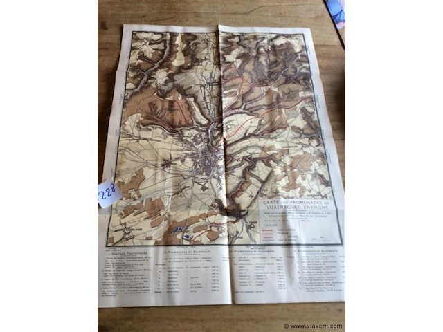 Wandelkaart luxemburg 1930. - afbeelding 1 van  3