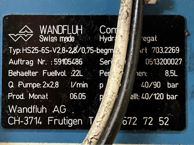 Wandfluh hs25-6s-v2.8+2,8/0,75 pompunit - afbeelding 6 van  6