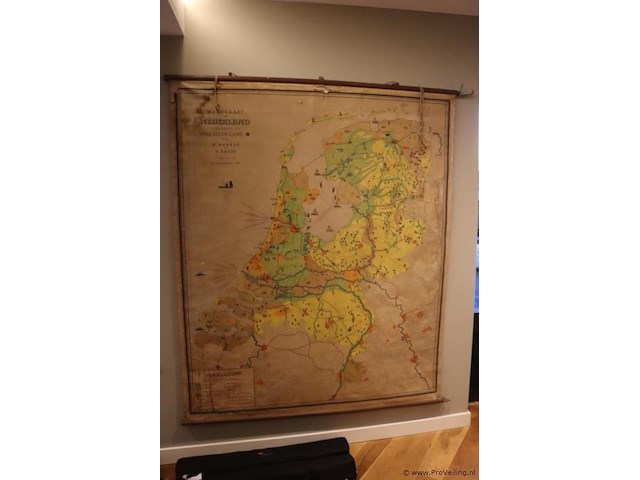 Wandkaart van nederland - 180x150cm - afbeelding 1 van  8