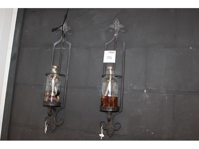 Wandkandelaars hoogte ca. 70 cm. - afbeelding 1 van  2