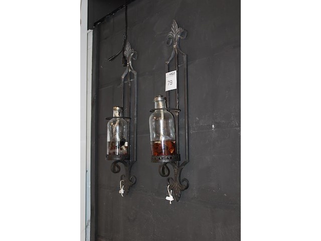 Wandkandelaars hoogte ca. 70 cm. - afbeelding 2 van  2