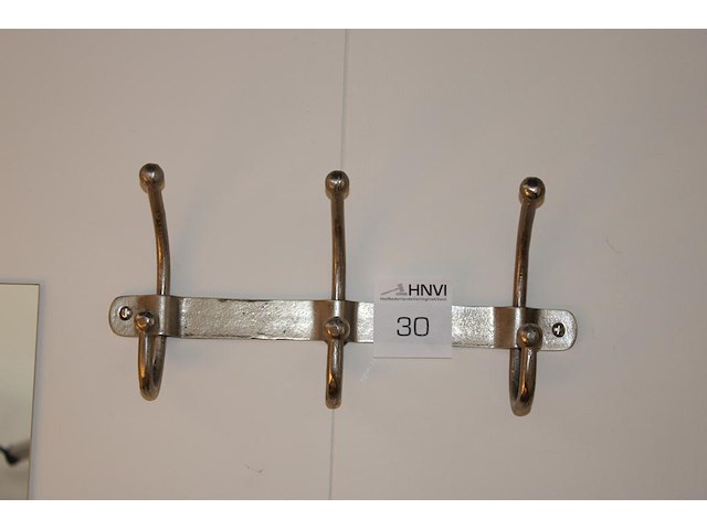 Wandkapstok met drie haken, breedte 42 cm. - afbeelding 1 van  2