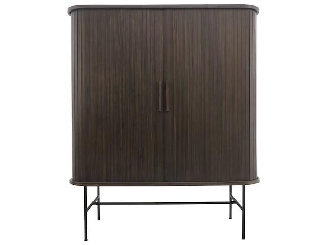 Wandkast fiep donkerbruin grenenhout hoog model - afbeelding 3 van  4