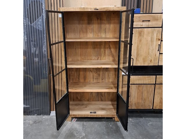 Wandkast, mangohout - afbeelding 3 van  5